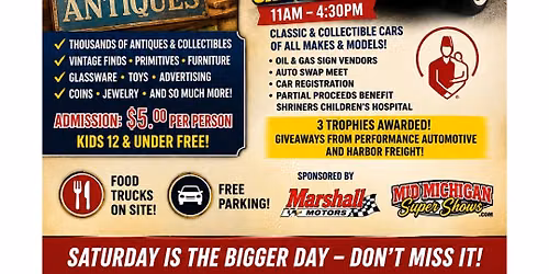 Mid-Michigan\u2019s - Jackson Antique & Collectible Show, Oct 2-3, 2026