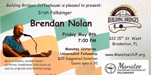 Irish Folksinger in Concert May 8th in Bradenton