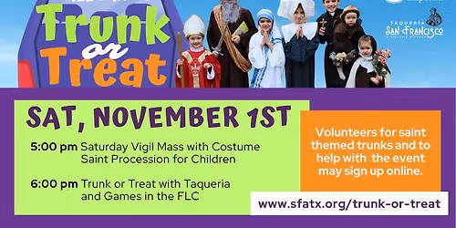 All Saints Trunk or Treat (Children's Saint Costume Procession)