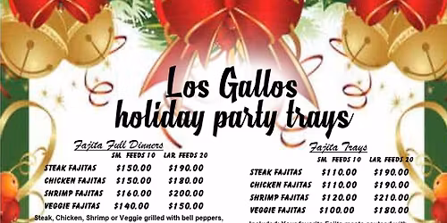 Order your Holiday Trays at Boardman Los Gallos