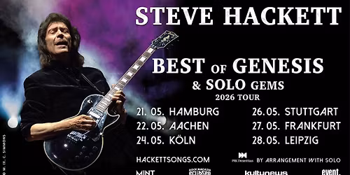 Steve Hackett Best of Genesis & Solo Gems 2026 Tour | Alte Oper Frankfurt | 27.05.26 