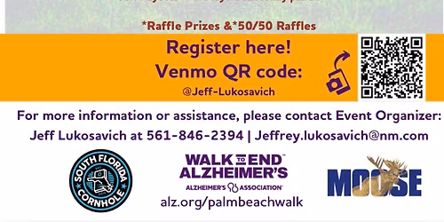 Alzheimer's Charity Cornhole Fundraiser - 2 Divs (Blind Draw + Beginner Bring Partner)