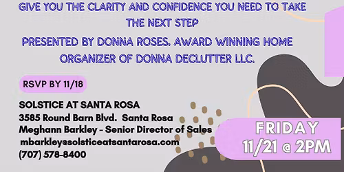 MOVING ON ... PREPARATION FOR DOWNSIZING