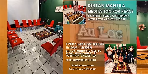 Kirtan And Chanting For Peace At Au Lac Restaurant - Fountain Valley, CA