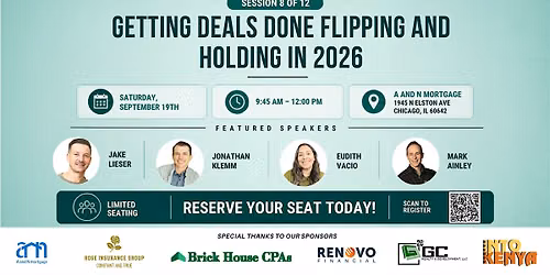 REI Education & Networking event - Getting Deals Done Flipping and Holding