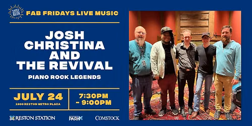 FREE CONCERT - Summerbration Presents: Josh Christina and The Revival - Piano Rock Legends