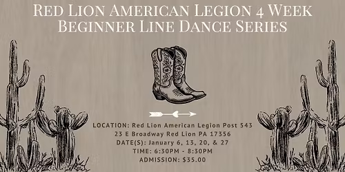 Red Lion American Legion 4 Week Beginner Line Dance Series