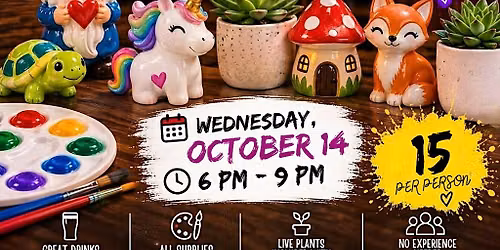 Pints & Paints at Rudino's Sports Corner - hand-poured pottery painting