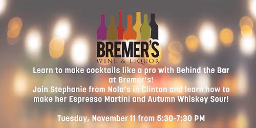 Behind the Bar at Bremer's