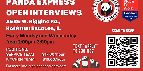 Panda Express Open Interviews - Hoffman Estates, IL