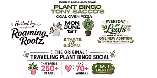 Plant Bingo at Tony Sacco's Coal Oven Pizza \/ 80+ houseplants won!