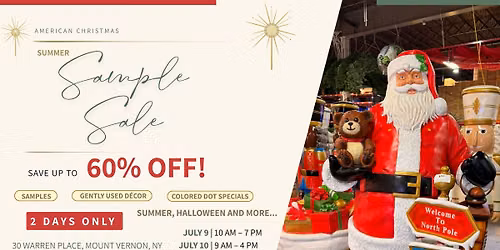American Christmas Holiday Décor Sample Sale