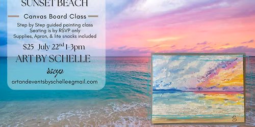 Sunset Beach Canvas Board Class