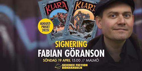 Signering med augustprisvinnaren Fabian G\u00f6ranson \/ Malm\u00f6