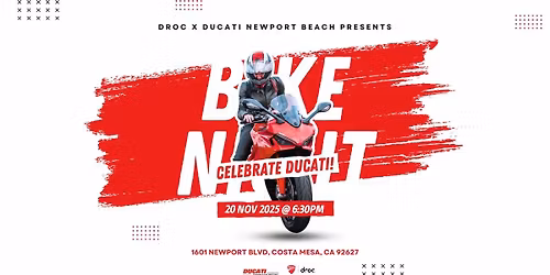 DROC x Ducati Newport Beach Bike Night \u2013 November 2025
