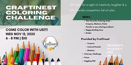 Craftinest Color Challenge Night - BYO Colors & Drink
