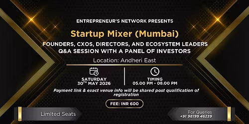Startup Mixer (Mumbai): Q&A With Investors and Networking