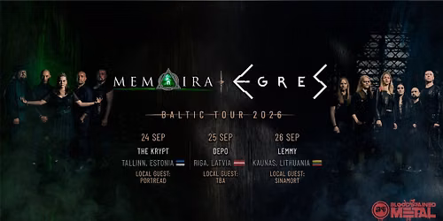 BALTIC BS TOUR: Memoira (FIN) + EGRES (FIN) + Portread (EST) at The Krypt, Tallinn