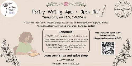 Poetry Writing Jam + Open Mic!