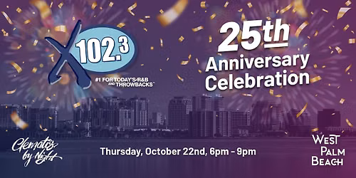 Clematis by Night celebrates x102.3 25th Anniversary Ft. The Dee Dee Wilde Band (R&B, Top 40) FREE!