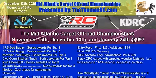 Mid Atlantic Carpet Offroad Championship Round 2 - Presented By: TheThomasRC