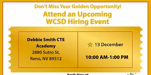 WCSD Golden Opportunity Hiring Event - December 13