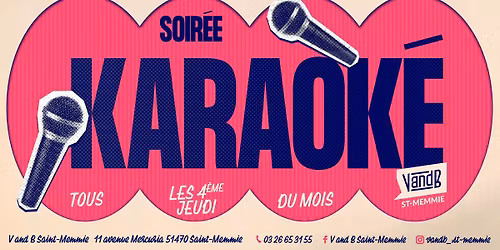 LE KARAOK\u00c9 DU V AND B \ud83c\udfa4 ANIM\u00c9 PAR L\u2019\u00c9QUIPE \ud83e\udde1 TOUS LES 4 \u00c8ME JEUDIS DU MOIS \ud83d\udcc6