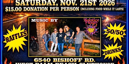 Fly-In Wheels M.C. W.P.B. Annual Party !!! Live Music By SOLSTICE REIGN