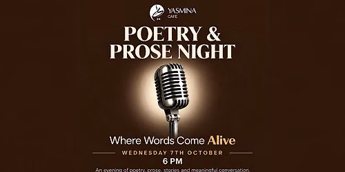 Poetry & Prose Night - 7th October 6pm