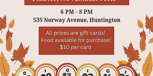 Fall Gift Card Bingo Night