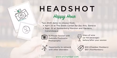 Headshot Happy Hour Hosted by Ontario County Chamber