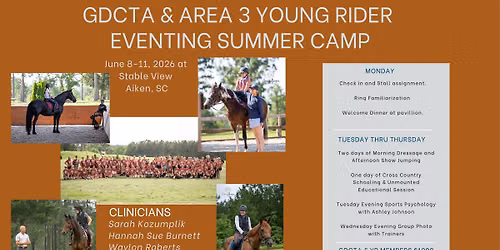GDCTA & Area 3 YR Eventing Summer Camp
