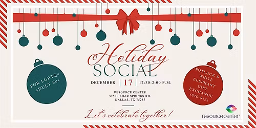 Adult 50+: Holiday Social Potluck & Gift Exchange (LGBTQ+)