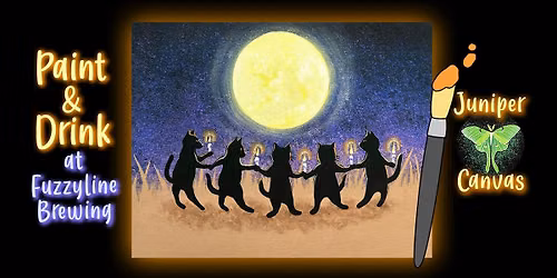 Paint & Drink at Fuzzyline Brewing: Kitten Moon Dance