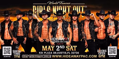 May 2nd: Eustis, FL - Girls Night Out the Show\u00ae AUSTRALIAN TAKEOVER at Hideaway Performing Arts