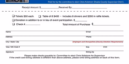 Chris Kelstrom for District Five Supervisor ~ Shasta County ~ Fundraiser
