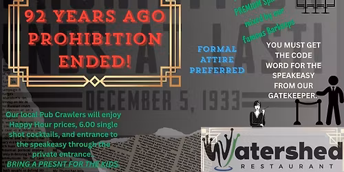 92 YEARS AGO, PROHIBITION ENDED