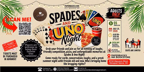 SPADES AND UNO NIGHT!