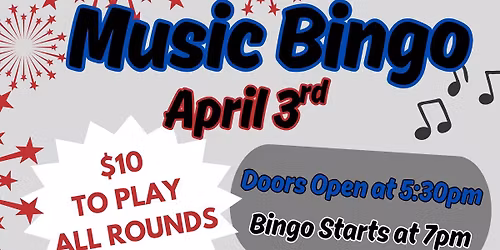 \ud83c\udfbc Music Bingo to Benefit Team Ohio 4 Life \ud83c\udfb6