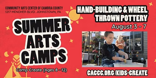 Hand-Building & Wheel Thrown Pottery (Camp Create - Ages 8 - 12)