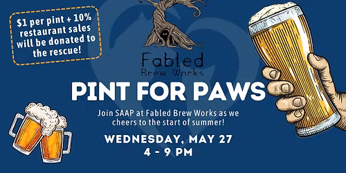 Pints for Paws Fundraiser at Fabled Brew Works