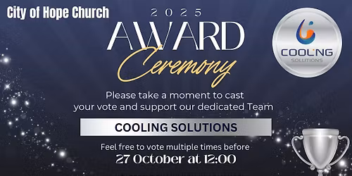 Please take a moment to cast your vote and support our dedicated team @ Cooling Solutions. \ud83d\ude4f