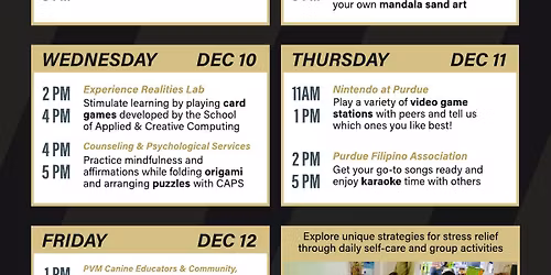 Asian American and Asian Resource and Cultural Center Fall 2025 Destress Week Friday