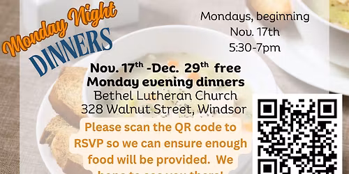 Free Monday Evening Dinners