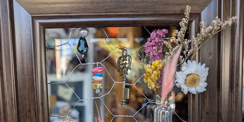 Fall Feels, Dried flowers, vintage beads and crystals