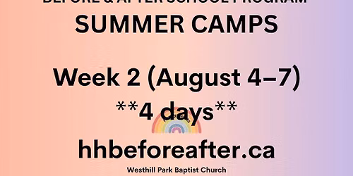 Summer Day Camps - WEEK 2: Elements