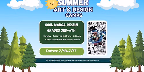 Summer Camp Cool Manga Design (3rd-6th)