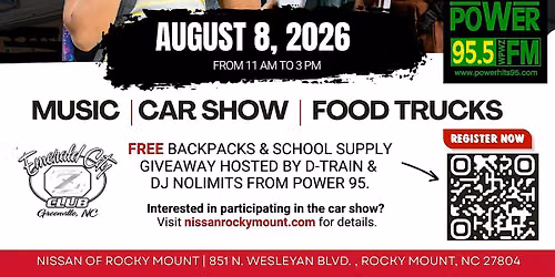 2nd Annual Nissan Rocky Mount Back-To-School Giveaway & Car Show