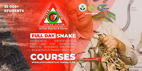 Snake Identification, Snake Awareness, First Aid for Snakebite & Venomous snake handling courses