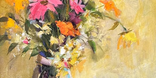 Big Bold Flowers with Palette Knife